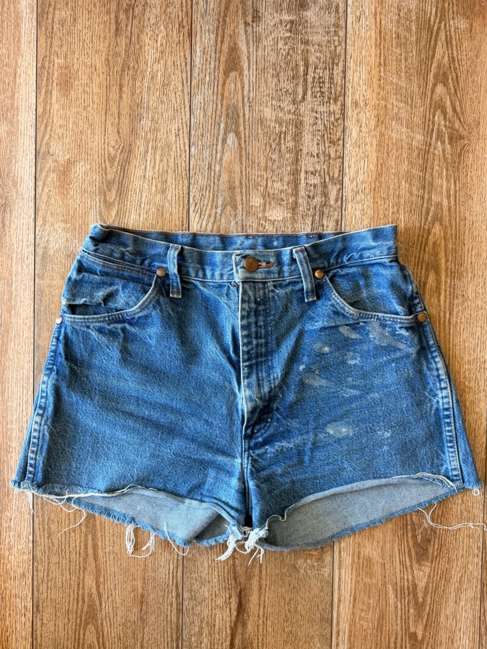 Wrangler Vintage Blue Distressed Denim Cutoff Shorts